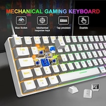 Blue Switch Mini Rgb Oyun Klavyesi Gaming Mekanik 62 Tuşlu 18 Rgb Led Usb Type-c Kablo
