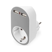 Digitus Evrensel Priz Ve Usb Yuvaya Sahip Şarj Adaptörü 2 X Usb-a &lt Br&gt Digitus Universal Usb Plug-in Charger With 2 X Usb-a Sockets And Integrat