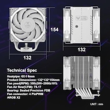 Scythe Mugen 6 Tuf Gamıng Edıtıon Beyaz, 120mm Wonder Tornado Fanlı Sessiz Hava Soğutucu, Intel Lga 1700 & Amd Am5/am4 Uyumlu Tower Soğutucu
