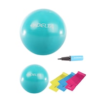 Delta- 65 cm-25 cm Pilates Topu 3'lü Pilates Bandı Egzersiz Direnç Lastiği Pilates Topu Pompası Seti
