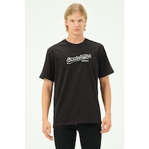 Rich Erkek Nakış Baskılı Spor Oversize Tişört Tshirt. SIYAH