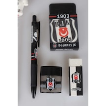 "dekomus Cep Defteri Hediyeli" Lisanslı Beşiktaş Kırtasiye Seti Silgi Tepeli Kurşun Kalem,versatil Uçlu Kalem,2 Adet Silgi Ahşap