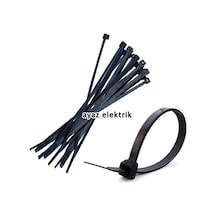 4.8X400 Mm Siyah Kablo Bağı Cırt Kelepçe 100 Adet