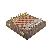 Gifthome Metal Satranç Takımı-seti büyük klasik parlak gül sandık