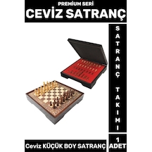 Premium Seri Aile Ev Arkadaş Zeka Strateji Beceri Geliştirici Ceviz Küçük Boy Satranç Takımı