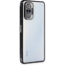 Xiaomi Redmi Note 10 Pro Kılıf Kamera Korumalı Lensli Silikon - Siyah