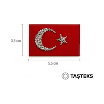 Taşlı Ütülenebilen Veya Sticker Olarak Kullanılabilen Türk Bayrağı