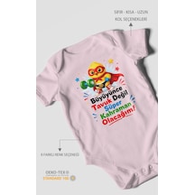 Morivokids Büyüyünce Tavuk Değil, Yazılı Kısa Kollu Bebek Body %100 Pamuk Bebe Pembe