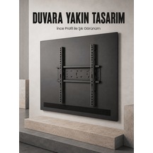 Sabit Televizyon Askı Aparatı 50"-95" İnce Profil Sağlam Metal Tv