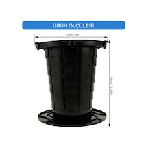 Ayarlanabilir Taşınabilir Kamp Tuvaleti 8 Kademeli 136 Kg Taşıyabilen Kamp Seyahat Acil Durum Wc Siyah
