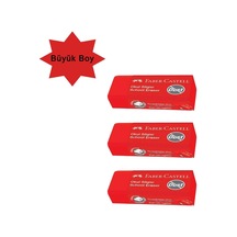 Faber Castell Kırmızı Büyük Boy Okul Silgisi 3 Adet