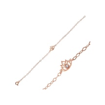 Gümüş Rose Lotus Çiçeği Kadın Bileklik Çok Renkli