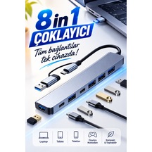 8 İn 1 Type-c Hub Pd Şarj Destekli - MacBook, Notebook Ve Telefon Uyumlu Çoklayıcı