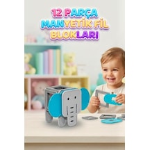 Minik Mimarların İlk Eğlence Seti: 12 Parça Manyetik Fil Blokları Eğlenceli Eğitici Set