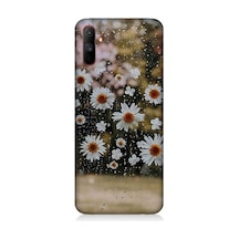 Realme C3 Uyumlu Yağmur Ve Papatyalar Desenli Silikon Kılıf