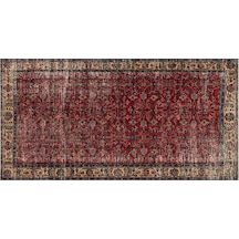 Klasik Modern Vintage Eskitme El Dokuma Halı 1,42 X 2,72 Cm 9096