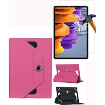 Casper Vıa L28 Universal 360 Dönerli Standlı Kılıf Tablet Kılıfı + Nano Ekran Koruyucu + Kalem Arka Kapak