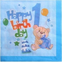 Roll Up Peçete 33x33 1 Yaş Erkek 20'li