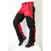 Mudwill Erkek Kışlık Softshell Pantolon Kırmızı-Siyah Kırmızı