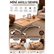 Akıllı Sehpa Mini Juppo Çalışma Masası Yemek Masası Yer Sofrası Çok Amaçlı Krom Kaplama Atlantikçam