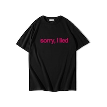 Brz Collectıon Brz Collection Unisex Oversize Sorry, I Lied T-shirt Siyah