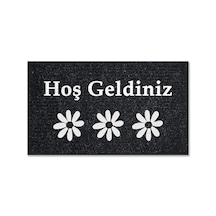 Balkon Ve Iç Dış Kapı Yıkanabilir Nem Alıcı Toz Alıcı Halı Kapı Önü Paspası Türkçe Hoş Geldiniz Siyah - Beyaz