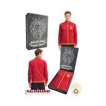 Galatasaray Orijinal Lisanslı Dik Yaka Fermuarlı Erkek Sweat Hediyelik Ahşap Kutulu 094 Kırmızı