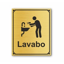 Lavabo Kapı Uyarı - Yönlendirme Levhası Altın Tabela (536863952)