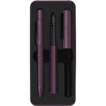 Faber Castell Grip Edition Dolma Kalem-tükenmez Kalem Matal Kutu Hediye Seti Berry Çok Renkli