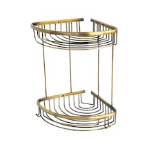 Lider Ikili Antik Köşe Süngerlik Şampuanlık Paslanmaz Pirinç Çok Renkli