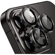Buff Iphone Uyumlu 14 Pro Max / 14 Pro Uyumlu Kamera Metal Lens Koruyucu Siyah