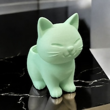 Bezos 3d Baskı Sevimli Kedi Saksı - Figürlü Sukulent Saksısı-mint Dlra Standart
