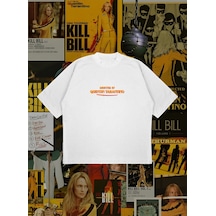 Tarzsokak Directed By Tarantino Baskılı Oversize Unisex Pamuklu Nefes Alan Kalın Kumaşlı Beyaz