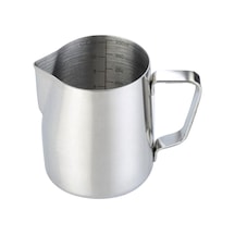 Qingmipy 304 Paslanmaz Çelik Süt Köpürtme Sürahisi - 350ml Espresso Ve Latte Sanatı İçin Mükemmel Gümüş