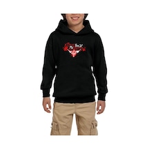 Zepplin Giyim Bullet Gor My Valentine Skull Classic Siyah Çocuk Kapşonlu Sweatshirt