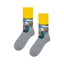 Carnaval Socks Çığlık Art Desenli Renkli Çorap Çok Renkli