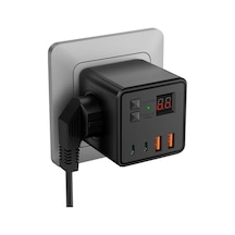 Motion003 7'li Çoklu Priz Küpü Siyah 3 Ac 2 Usb 2 Tip-c Zamanlayıcı 220-240v 10a Ev Ofis