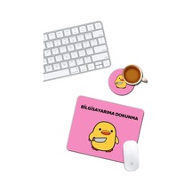 Bela Ördek Bilgisayarıma Dokunma Mouse Pad Ve Bardak Altlığı Set