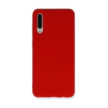 Samsung Galaxy A50 Uyumlu İçi Kadife Lansman Tasarım Silikon Telefon Kılıfı Kırmızı