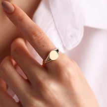 14K Altın Şövalye Yüzük (Kişiselleştir) Sade 1.0 Cm 552977786