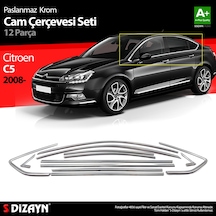 S-dizayn Citroen C5 Krom Cam Çerçeve Seti 12 Prç 2008-2017 Bütün-formlu A+ Kalite
