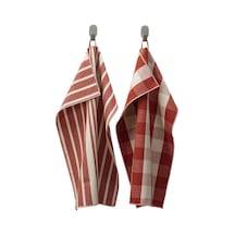 Ikea Kössebär 2'lü Mutfak Havlusu 45 X 60 Cm Beyaz - Gri - Kahverengimsi Kırmızı Çok Renkli