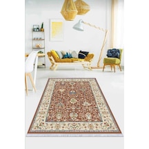 Kiremit Çerçeveli Dokuma Pamuk Taban Kaymaz Kilim Klm022n11