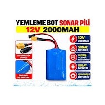 Yemleme Botu Sonar Pili 12v 2000mah Lityum Batarya Xt60 Konnektörlü Yedek Pil