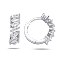Brezza Lusso Jewelry Markiz Kesim Minimal Halka Kadın Gümüş Küpe 15 Mm