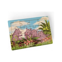 Su Aygırları- 16 Parça Eğitici Öğretici Ahşap Çocuk Puzzle Yapboz Bebek Çocuk Oyuncak