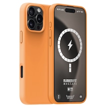 Apple Uyumlu iPhone Buff 16 Pro Max Magsafe Rubber Fit Kılıf Orange Sorbet