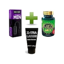 Truva Shop V-Pills Gold + Penis Vakum Pompası + Penis Bakım Kremi