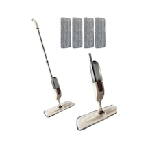 Spin Mop Sprey Mop Deterjan Hazneli Moplu Spreyli Temizlik Paspası 4'lü