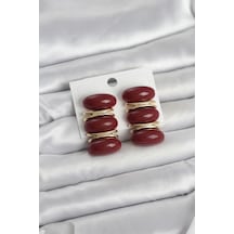 Bordo Vintage Model Gold Renk Kadın Küpe Diğer